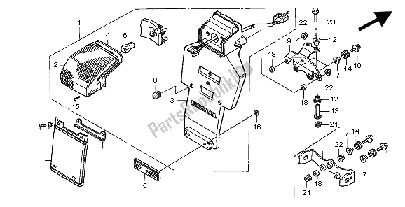 Toutes les pièces pour le Feu Arrière du Honda SLR 650 1997