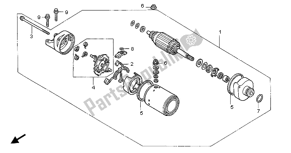 All parts for the Starting Motor of the Honda CB 1300F 2003