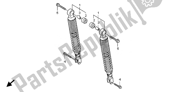 All parts for the Rear Cushion of the Honda SH 150R 2010