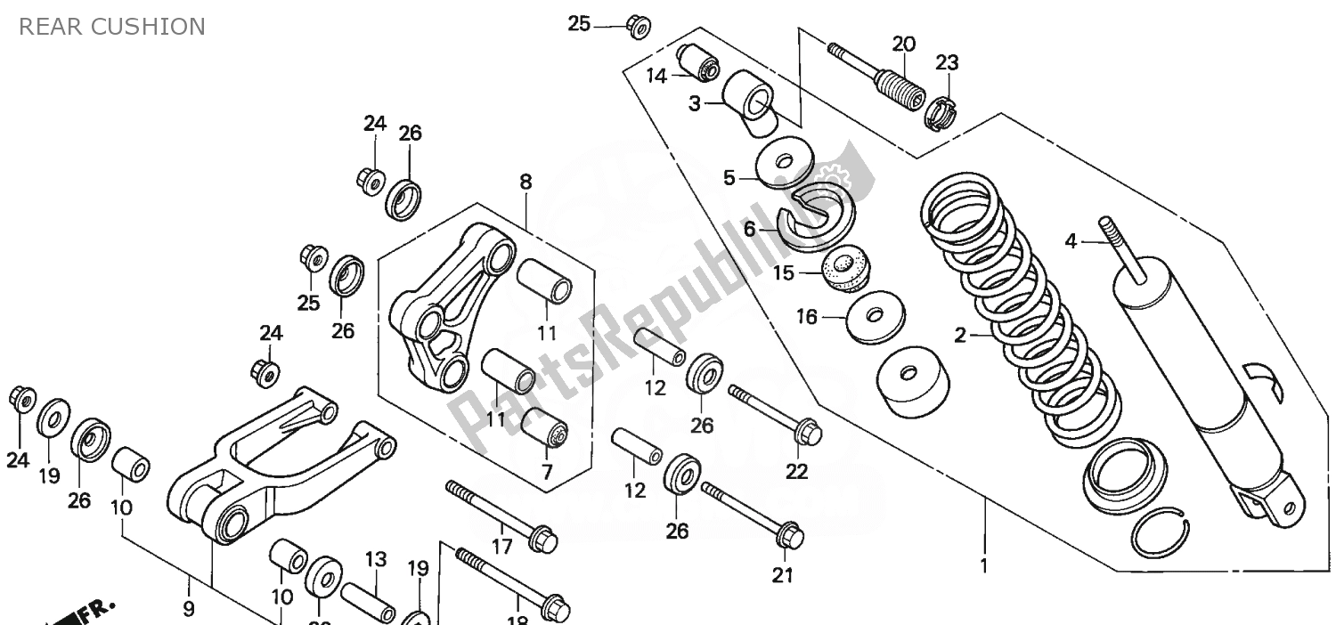 Todas las partes para Cojín Trasero de Honda NSR 125 1988