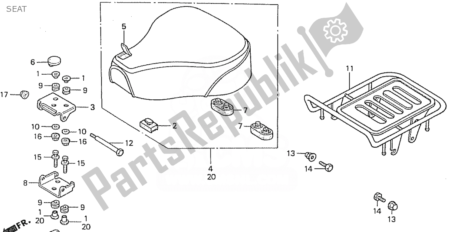 All parts for the Seat of the Honda C 50 CUB 1999