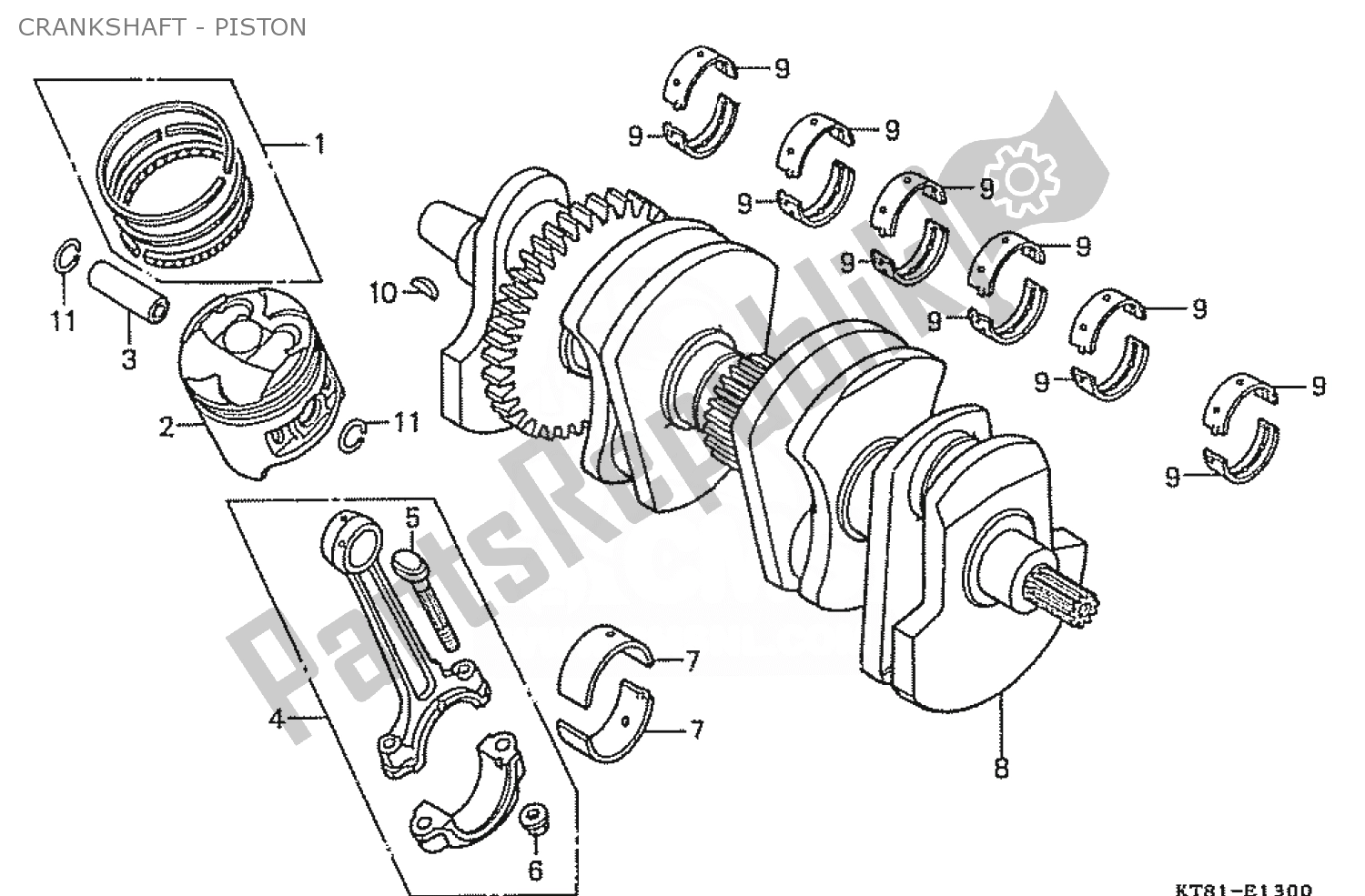 Tutte le parti per il Albero Motore - Pistone del Honda CBR 400 RR 1986