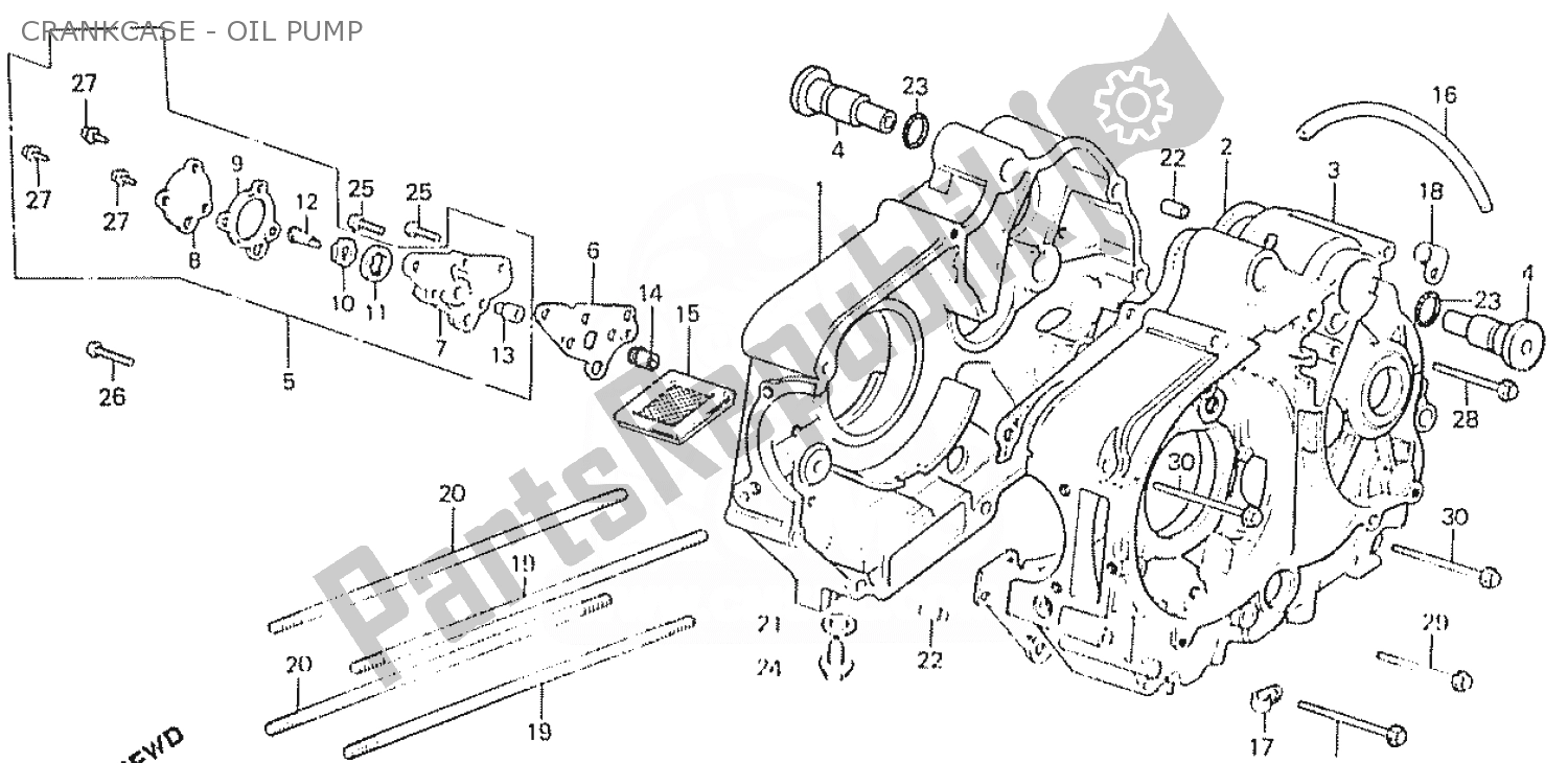 Todas as partes de Crankcase - Oil Pump do Honda C 50 CUB 1984