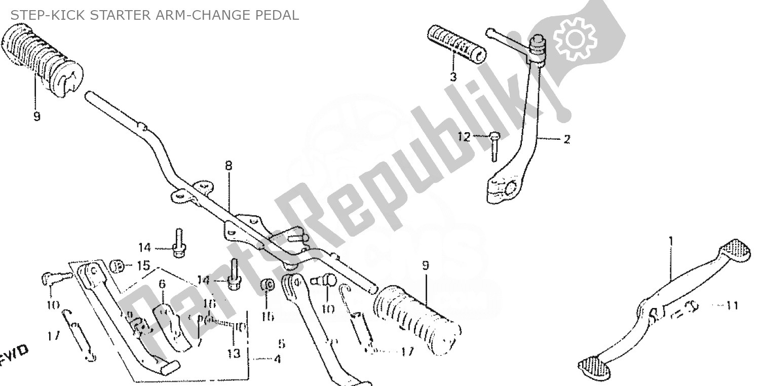 Toutes les pièces pour le Step-kick Starter Arm-change Pedal du Honda C 50 CUB 1984