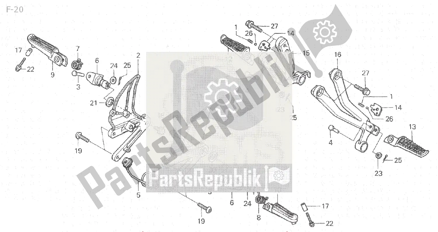 Alle onderdelen voor de F-20 van de Honda NSR 250 1994