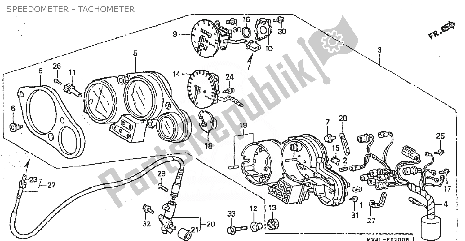 Tutte le parti per il Speedometer - Tachometer del Honda CBR 400 RR 1990