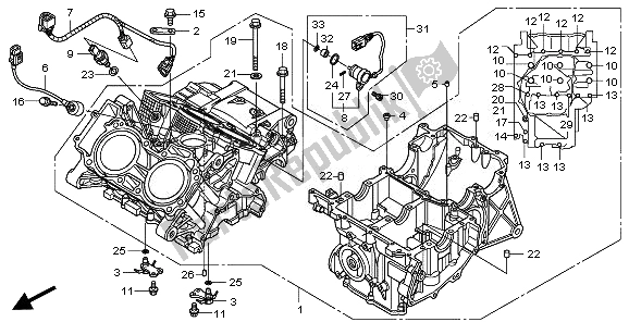 Alle onderdelen voor de Carter van de Honda VFR 1200 FD 2011