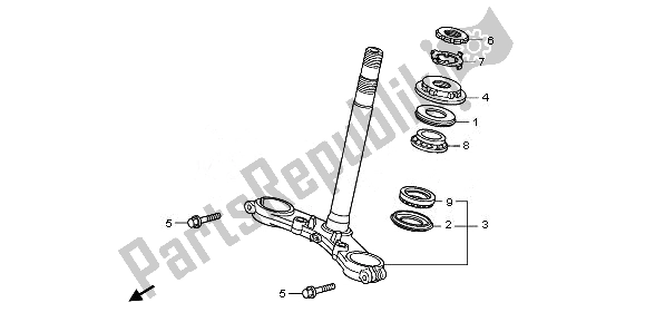 All parts for the Steering Stem of the Honda CB 600F Hornet 2011