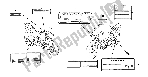 Tutte le parti per il Etichetta Di Avvertenza del Honda CBF 500A 2007