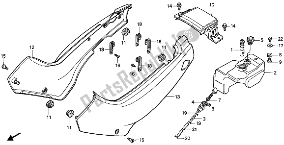 Tutte le parti per il Coperchio Laterale E Serbatoio Dell'olio del Honda NSR 50S 1993