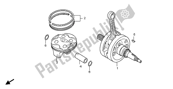 All parts for the Crankshaft & Piston of the Honda CRF 150 RB LW 2007