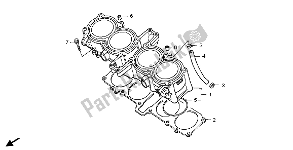 All parts for the Cylinder of the Honda CBR 1000F 1999