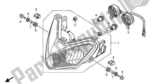 Alle onderdelen voor de Koplamp van de Honda TRX 700 XX 2009