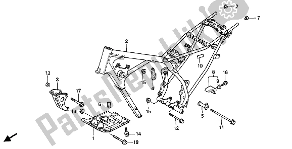 Wszystkie części do Korpus Ramy Honda XR 80R 1992