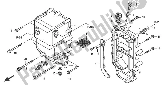 Todas las partes para Tanque De Aceite de Honda TRX 500 FA Fourtrax Foreman 2005