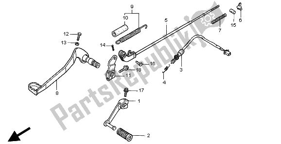 Tutte le parti per il Pedale del Honda CLR 125 1998