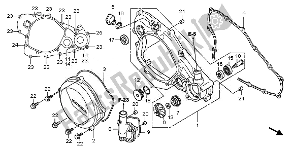 All parts for the R. Crankcase Cover & Waterpump of the Honda CRF 450R 2011