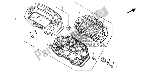 Tutte le parti per il Metro (kmh) del Honda VFR 1200 XD 2013