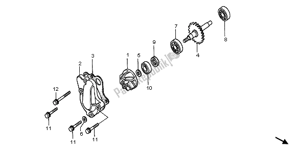 Todas las partes para Bomba De Agua de Honda CR 80R SW 1997