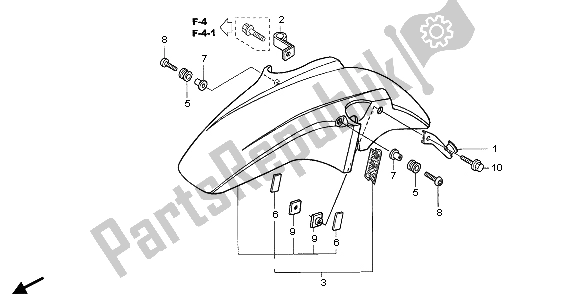 All parts for the Front Fender of the Honda CBF 1000S 2007