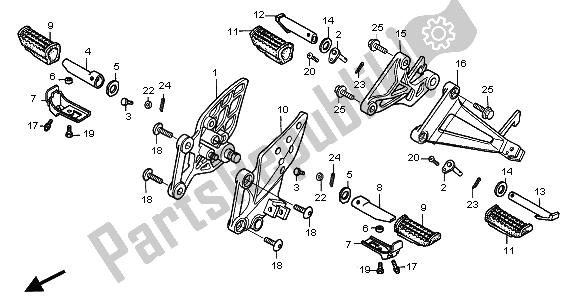 All parts for the Step of the Honda CBR 125R 2005