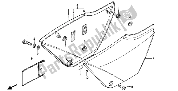 Todas las partes para Cubierta Lateral de Honda XBR 500 1987