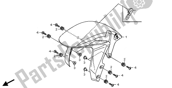 Alle onderdelen voor de Voorspatbord van de Honda CBR 600 RR 2011