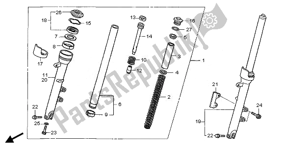 All parts for the Front Fork of the Honda CBF 500A 2008