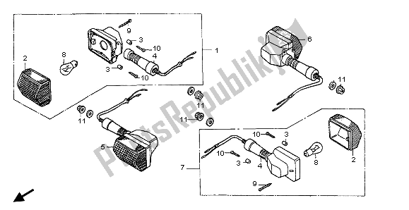 Tutte le parti per il Winker del Honda CB 500 1997
