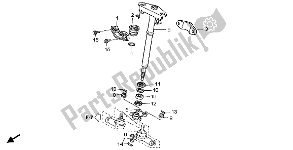 Alle onderdelen voor de Stuuras van de Honda TRX 400 FA Fourtrax Rancher AT 2006