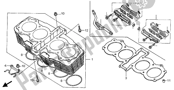 All parts for the Cylinder of the Honda CB 750F2 1997