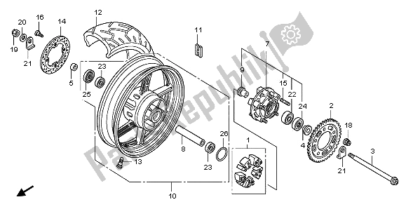 Todas las partes para Rueda Trasera de Honda CBF 600S 2009