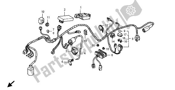 All parts for the Wire Harness of the Honda XLR 125R 1998