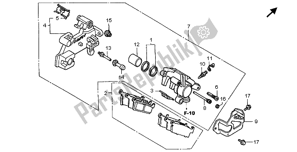 All parts for the Rear Brake Caliper of the Honda CR 85R SW 2006