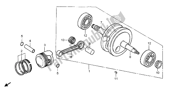 Toutes les pièces pour le Vilebrequin Et Piston du Honda XR 70R 1998