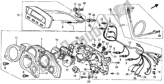 All parts for the Meter (mph) of the Honda XRV 750 Africa Twin 1993