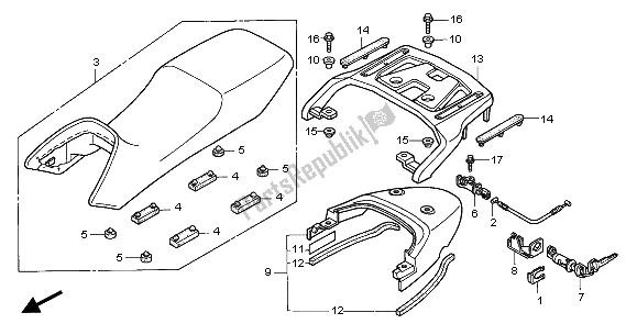 Todas las partes para Asiento de Honda XL 650V Transalp 2001