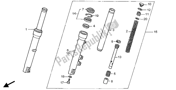 Tutte le parti per il Forcella Anteriore del Honda SH 125 2007