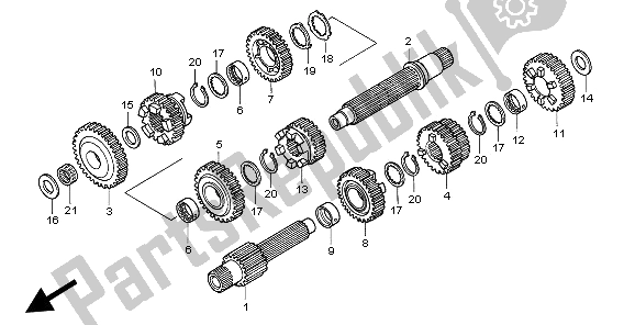 All parts for the Transmission of the Honda ST 1100 1997