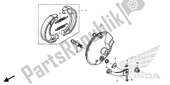 Tutte le parti per il Pannello Freno Anteriore del Honda CRF 110F 2014