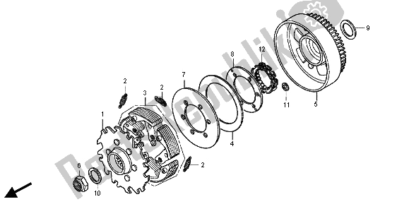 All parts for the Clutch of the Honda TRX 500 FPA Foreman Rubicon WP 2013