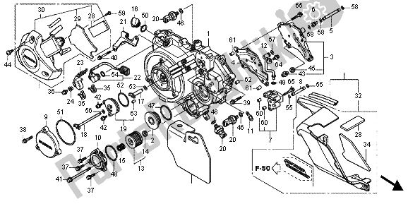 Todas las partes para Tapa Del Cárter Derecho de Honda VFR 1200 FD 2013