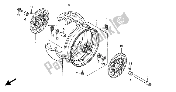 Tutte le parti per il Ruota Anteriore del Honda CBR 600 FS 2002