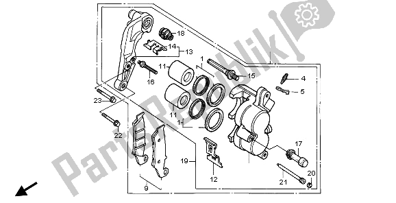 Alle onderdelen voor de Remklauw Voor van de Honda CR 125R 1996