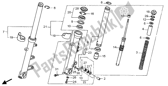 Todas las partes para Tenedor Frontal de Honda CBR 1000F 1995