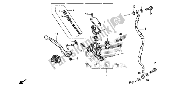All parts for the Fr. Brake Master Cylinder of the Honda CRF 150R SW 2013