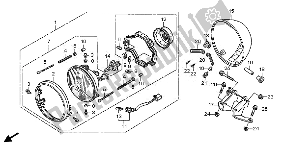 Todas las partes para Faro (reino Unido) de Honda VT 750C2B 2011