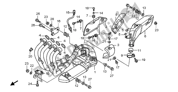 All parts for the Exhaust Muffler of the Honda CB 600 FA Hornet 2011