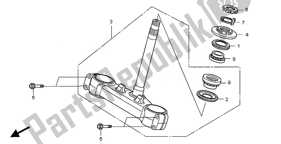 All parts for the Steering Stem of the Honda VFR 1200 FD 2011