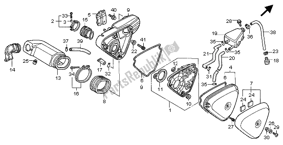 Alle onderdelen voor de Luchtfilter van de Honda VT 600C 1999